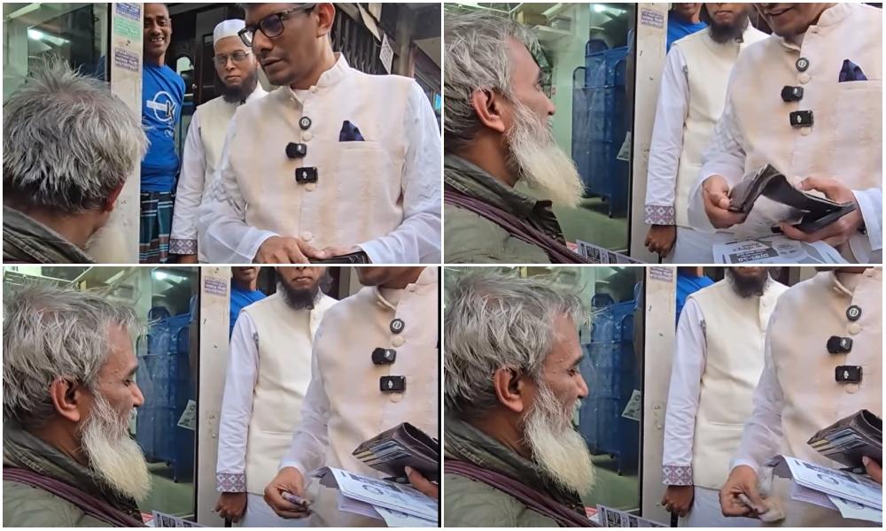 জামায়াতের পক্ষে ভোট চেয়ে হাতে টাকা গুঁজে দিলেন শাহরিয়ার কবির