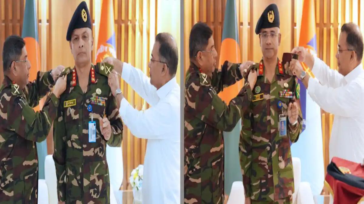 পদোন্নতিপ্রাপ্ত দুই সেনা কর্মকর্তাকে র‌্যাঙ্ক ব্যাজ পরালেন প্রধানমন্ত্রী