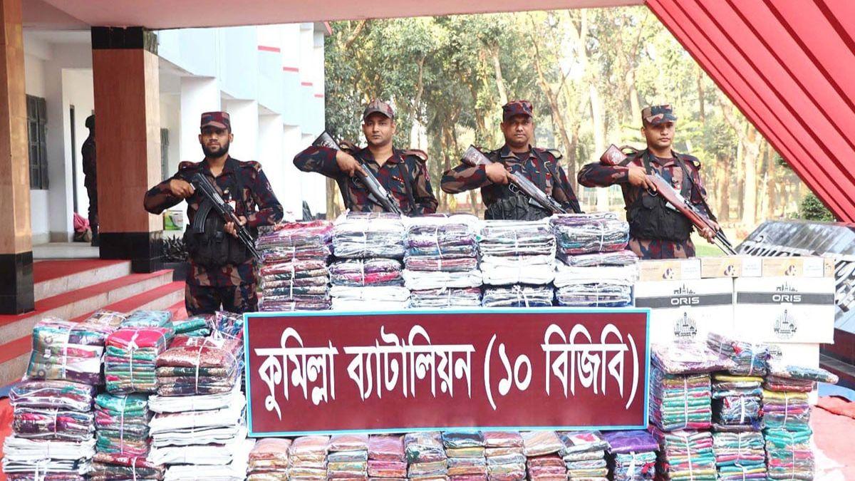 কুমিল্লা সীমান্তে ৬০ লাখ টাকার ভারতীয় অবৈধ পণ্য জব্দ
