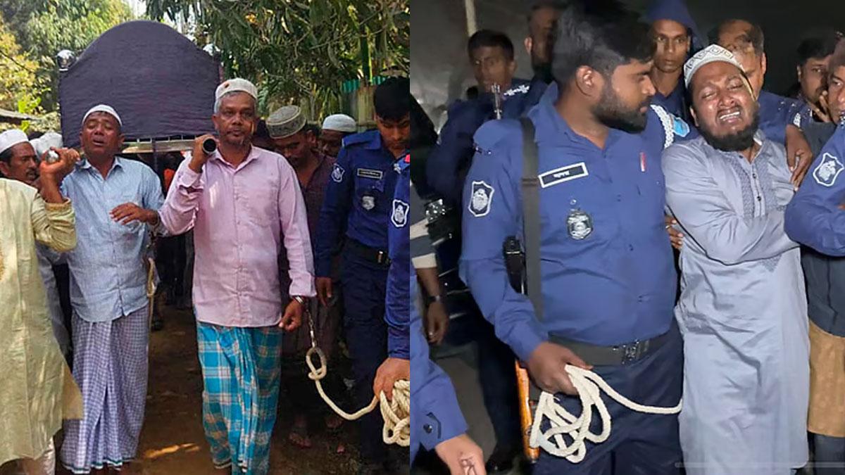 হাতে কড়া, কোমরে রশি, মা-বাবার জানাজায় লীগ-দলের আসামিরা