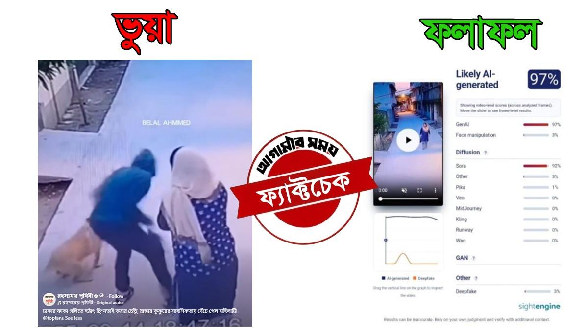 কুকুরের সাহসিকতায় ছিনতাই থেকে রক্ষা পাওয়া নারীর ভিডিওটি এআই