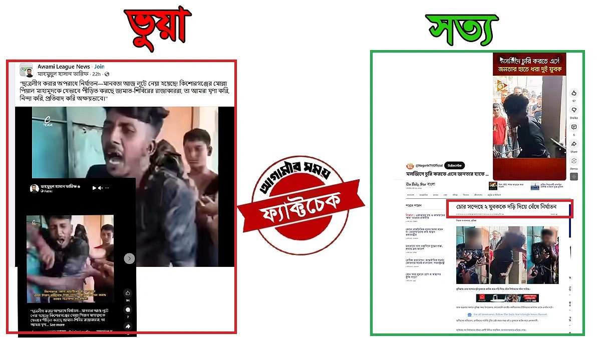 চুরির অভিযোগে মারধরের ভিডিওকে  ছাত্রলীগ ইস্যু জুড়ে বিভ্রান্তিকর প্রচার