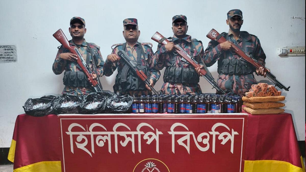 হিলি সীমান্তে ১১ লাখ টাকার মাদক উদ্ধার বিজিবির