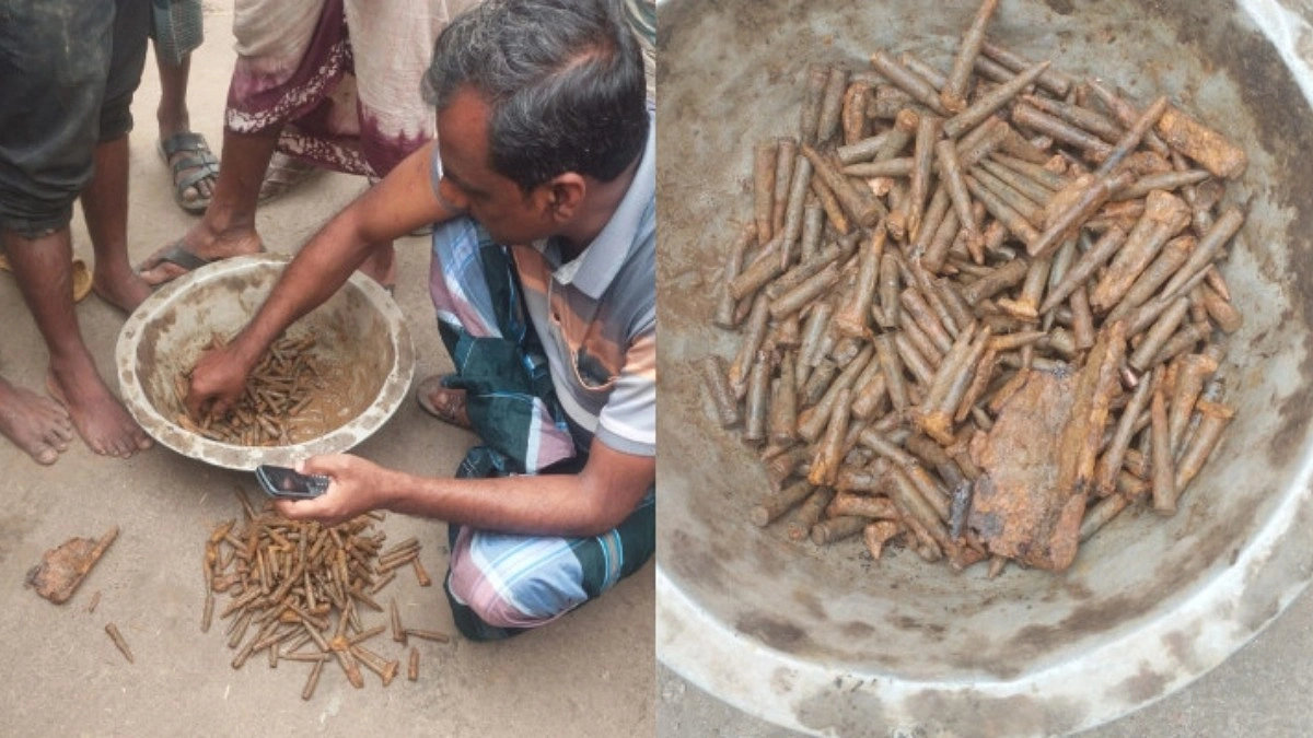 মাটি খুঁড়তেই বের হলো ৩২৫ রাউন্ড গুলি!