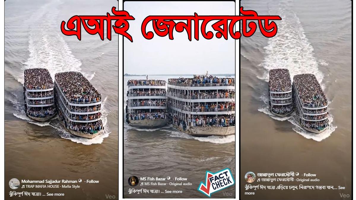 ঝুঁকিপূর্ণ ঈদ যাত্রার নামে ছড়ানো লঞ্চের ভিডিওটি এআই নির্মিত