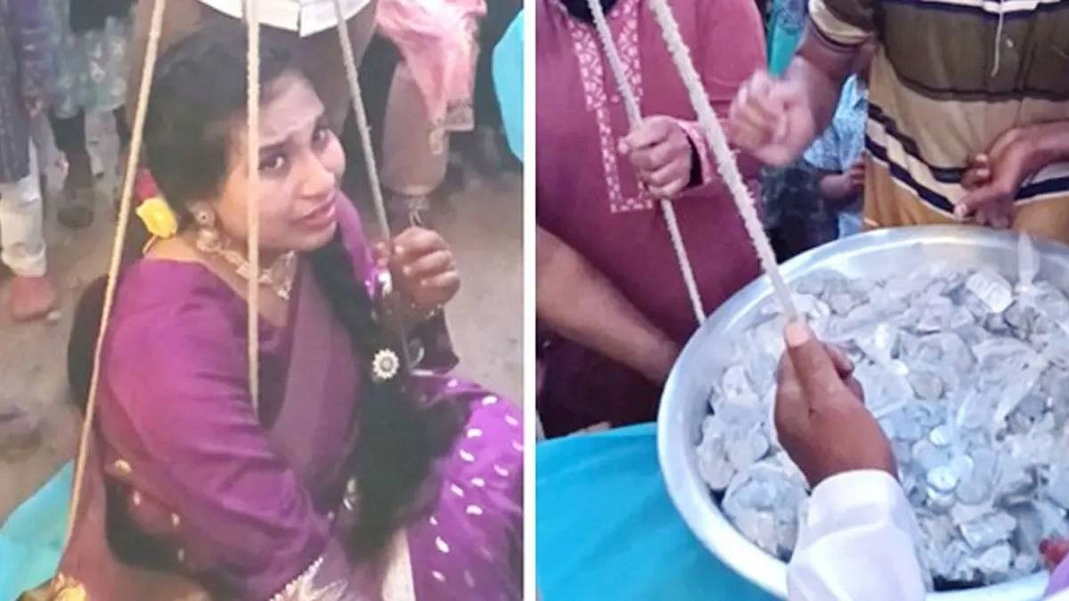 নাতনির বিয়ের উপহার, পাল্লায় মেপে কয়েন দিলেন নানা