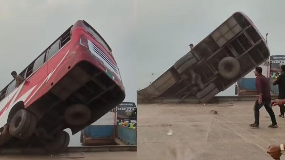 যেভাবে পদ্মায় পড়ে গেল বাসটি