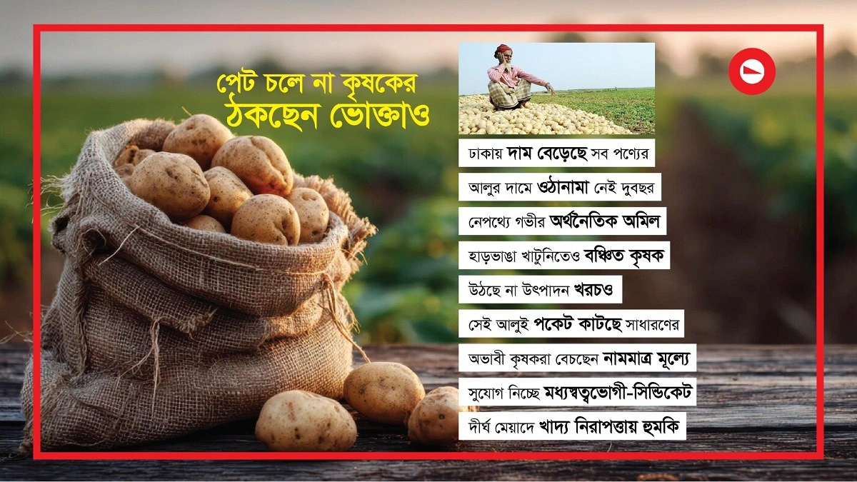 মাঠের ১০ টাকার আলু হাতবদলে ঢাকায় ২৫