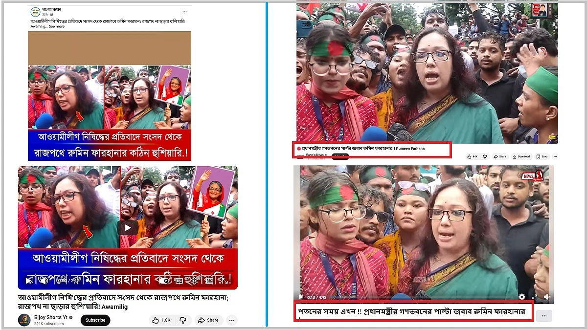 ‘আওয়ামী লীগ নিষিদ্ধের প্রতিবাদে রুমিন ফারহানার রাজপথে নামা’—ভাইরাল দাবির নেপথ্যে কী?