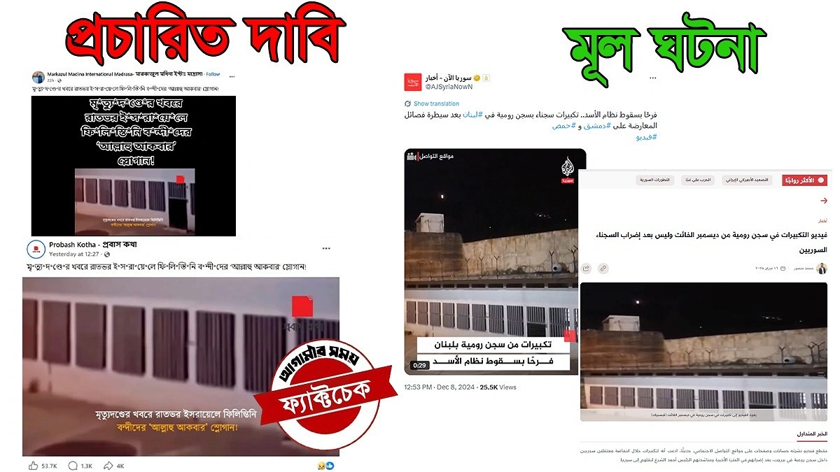 ‘আল্লাহু আকবার’ স্লোগানের ভিডিওটি ইসরায়েলের নয়, লেবাননের পুরোনো কারাগারের দৃশ্য