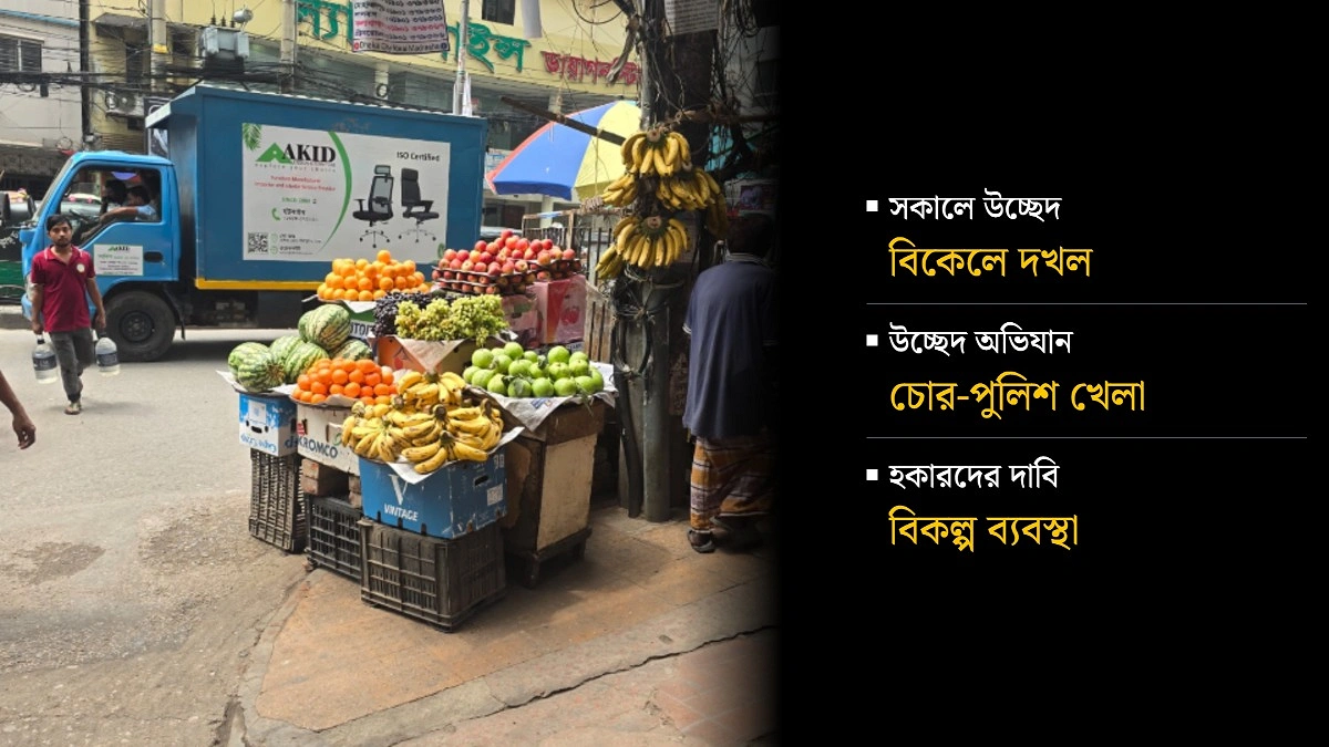 হইচই সার, ফুটপাত যেমন ছিল তেমনই