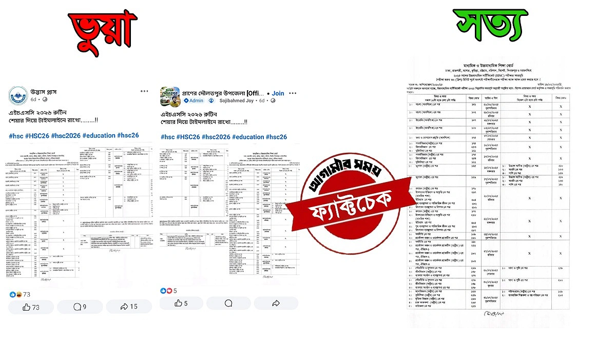 ২০২৫ সালের রুটিন বদলে ‘এইচএসসি ২০২৬’ নামে বিভ্রান্তিকর প্রচার