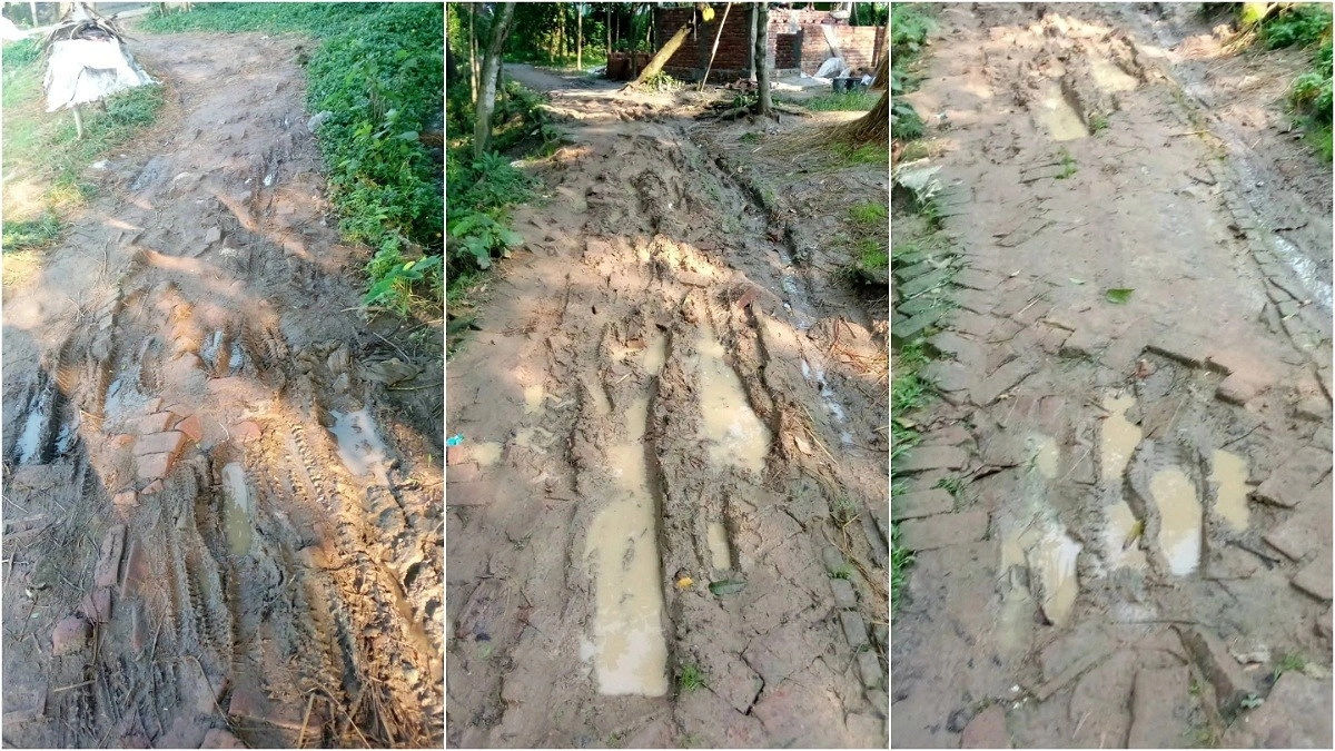 লাগেনি উন্নয়নের ছোঁয়া, ভাঙাচোরা সড়কে দুর্ভোগ নিত্যদিনের