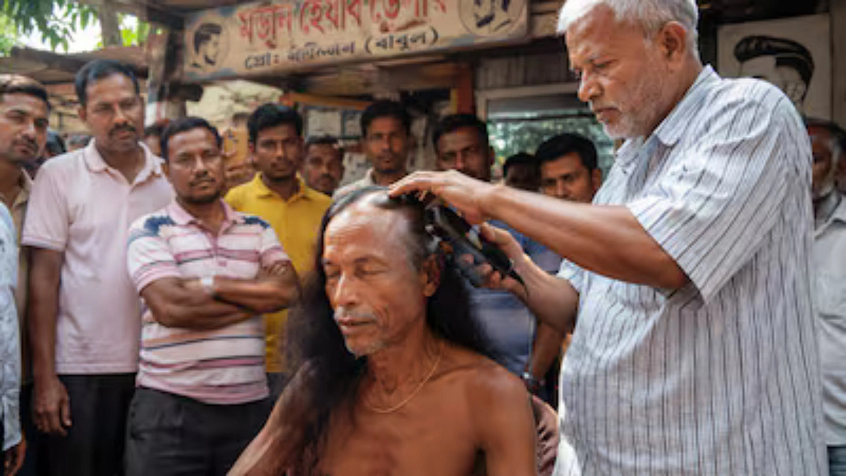 তৃণমূলের হার, ১৫ বছর পর মাথার চুল কাটালেন বিজেপি সমর্থক