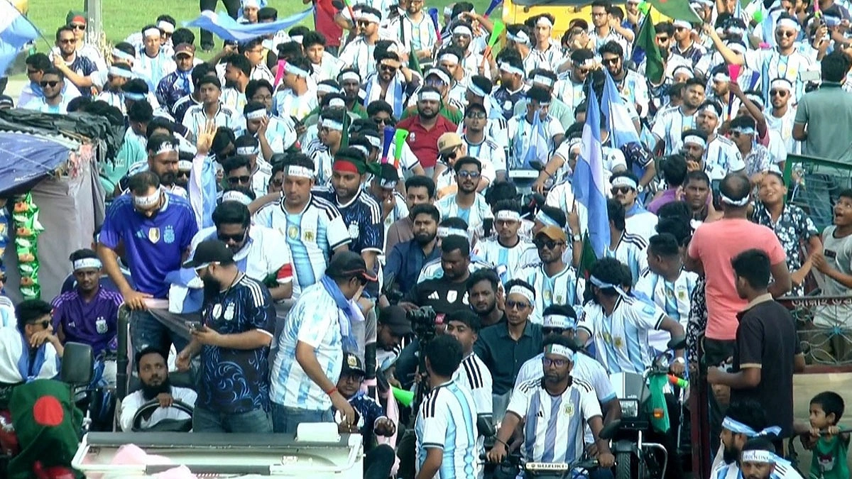 ভোলায় আর্জেন্টিনা সমর্থকদের মোটরসাইকেল শোভাযাত্রা