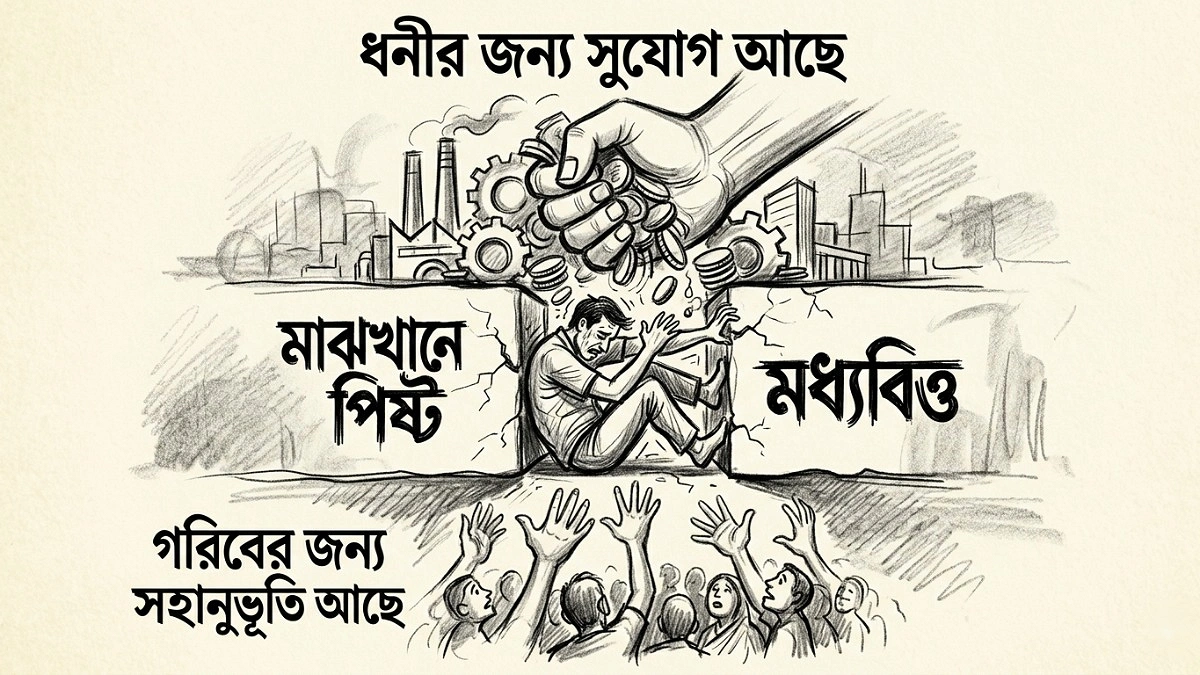 মাঝখানের মানুষটির চিৎকার কেউ শোনে না