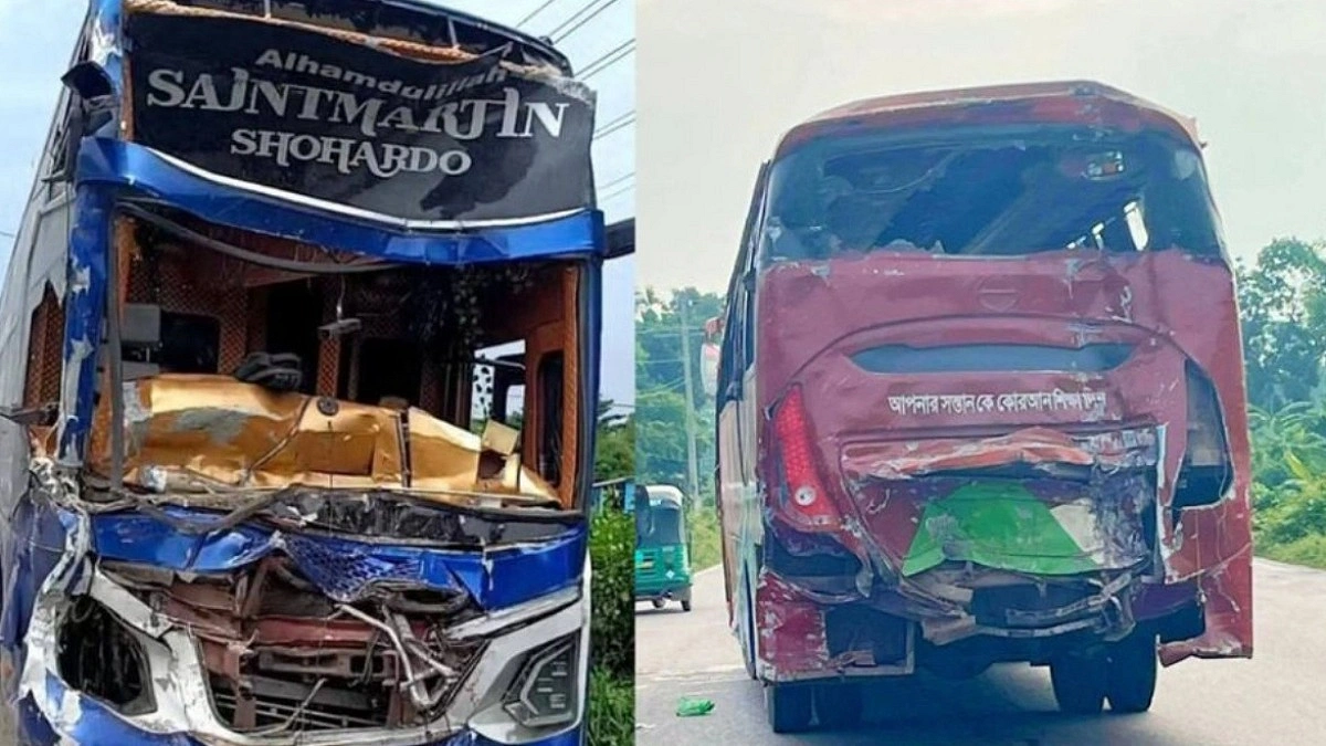 ঢাকা-সিলেট মহাসড়কে দাঁড়িয়ে থাকা বাসে ধাক্কা, নিহত চালক-হেলপার