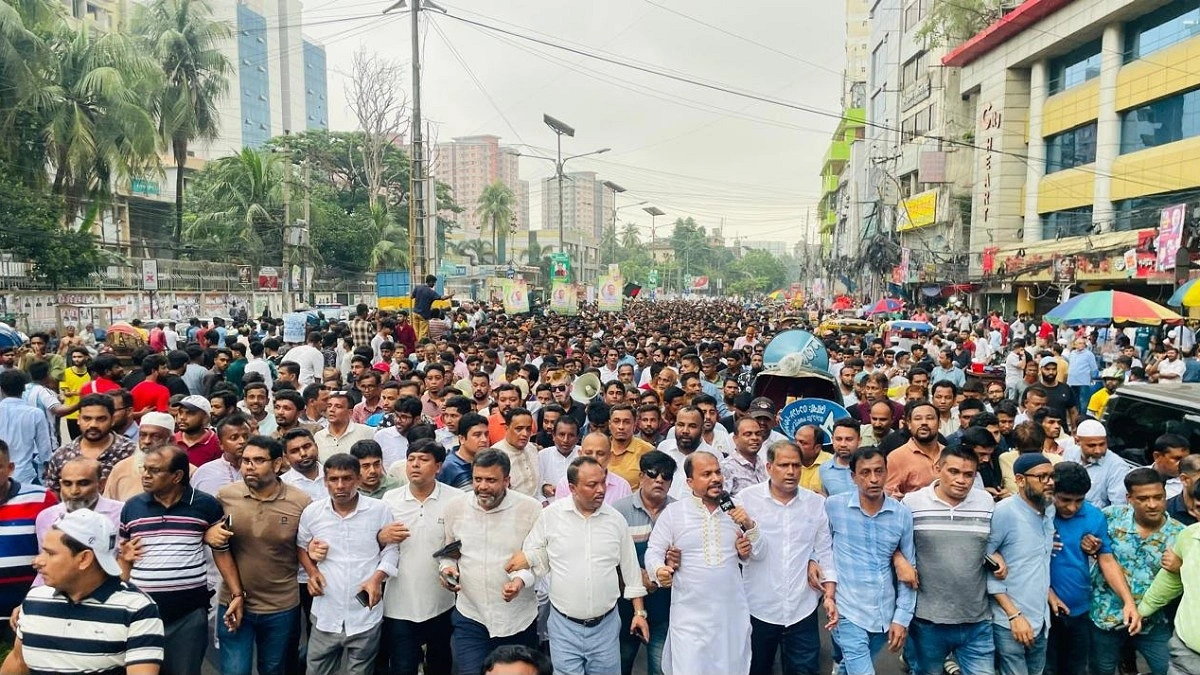 প্রধানমন্ত্রীকে অভিনন্দন জানিয়ে স্বেচ্ছাসেবক দলের শুভেচ্ছা মিছিল