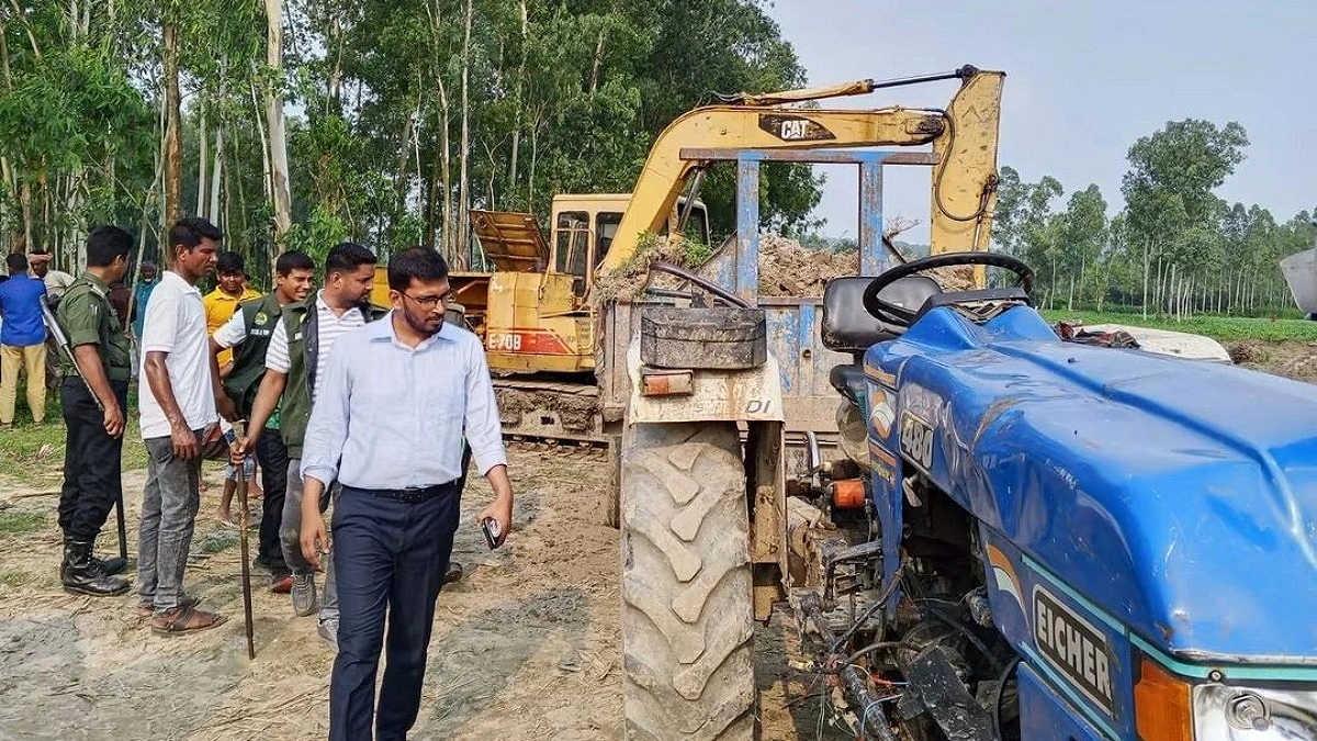 দেওয়ানগঞ্জে কৃষিজমির মাটি কাটায় ভেকুমালিকের জেল