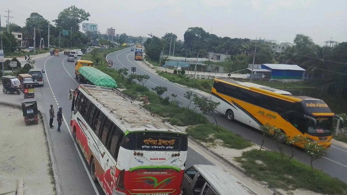ঢাকা-চট্টগ্রাম মহাসড়কের দাউদকান্দিতে যানজট নেই