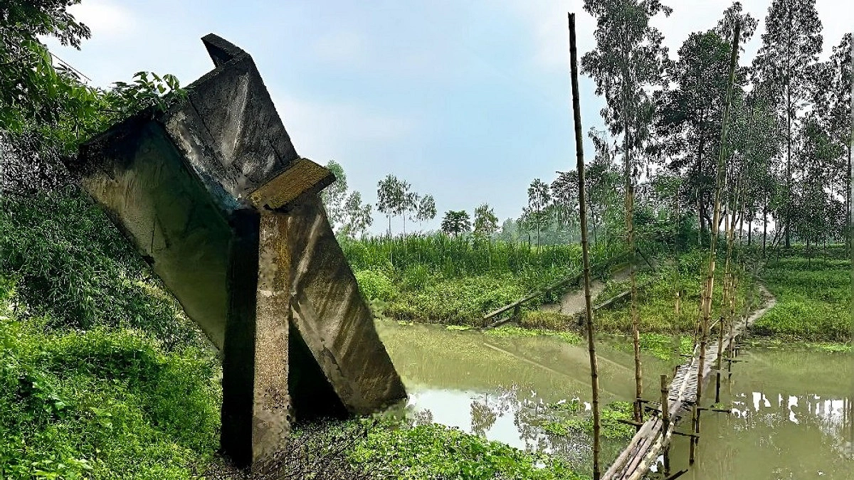 ছয় বছর ধরে ভাঙা বৈরান সেতু, দুর্ভোগে ২৫ গ্রামের মানুষ