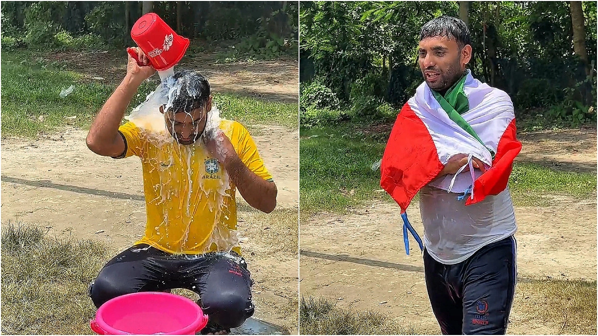 ব্রাজিল থেকে ইরান সমর্থনে যুবকের দুধ দিয়ে গোসল