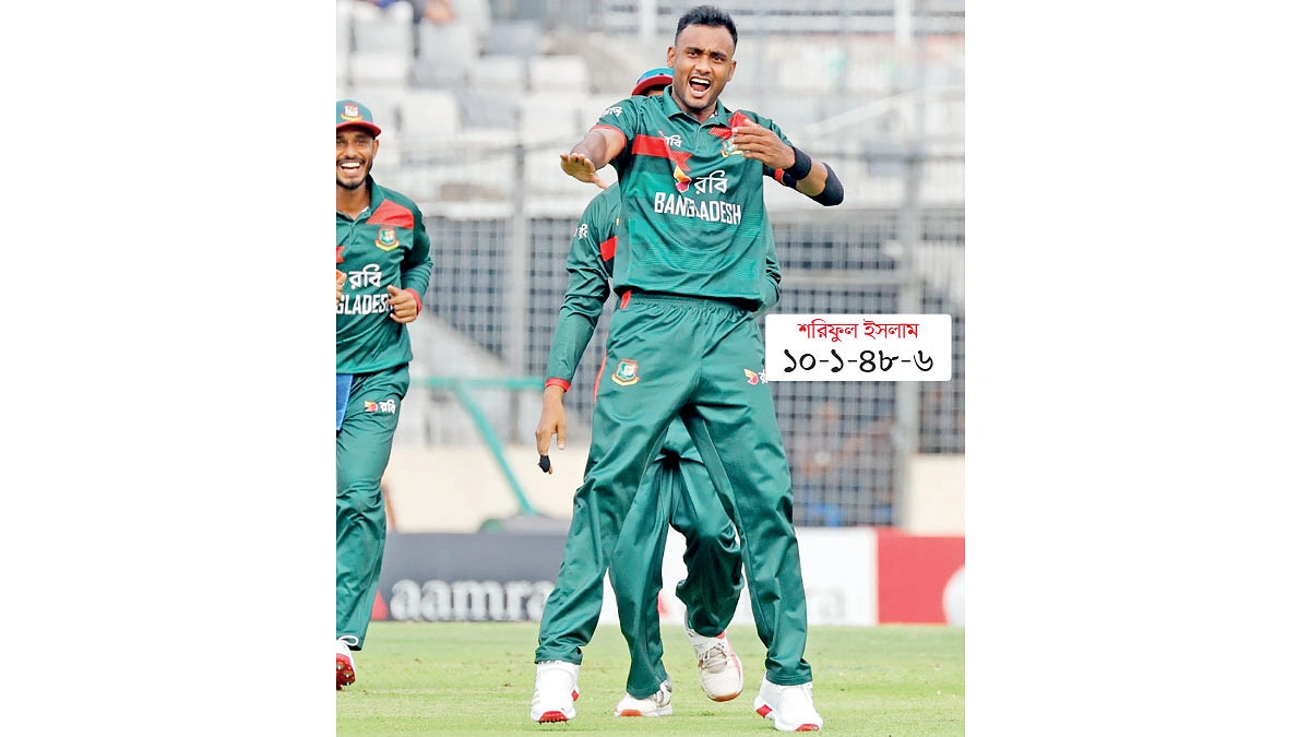 বিফলে গেল শরিফুলের সেরা বোলিং