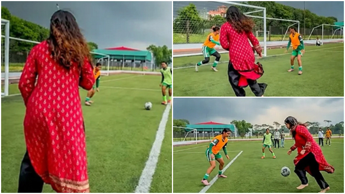 বাঁ পায়ের জোরালো শটে গোল দিলেন জাইমা রহমান