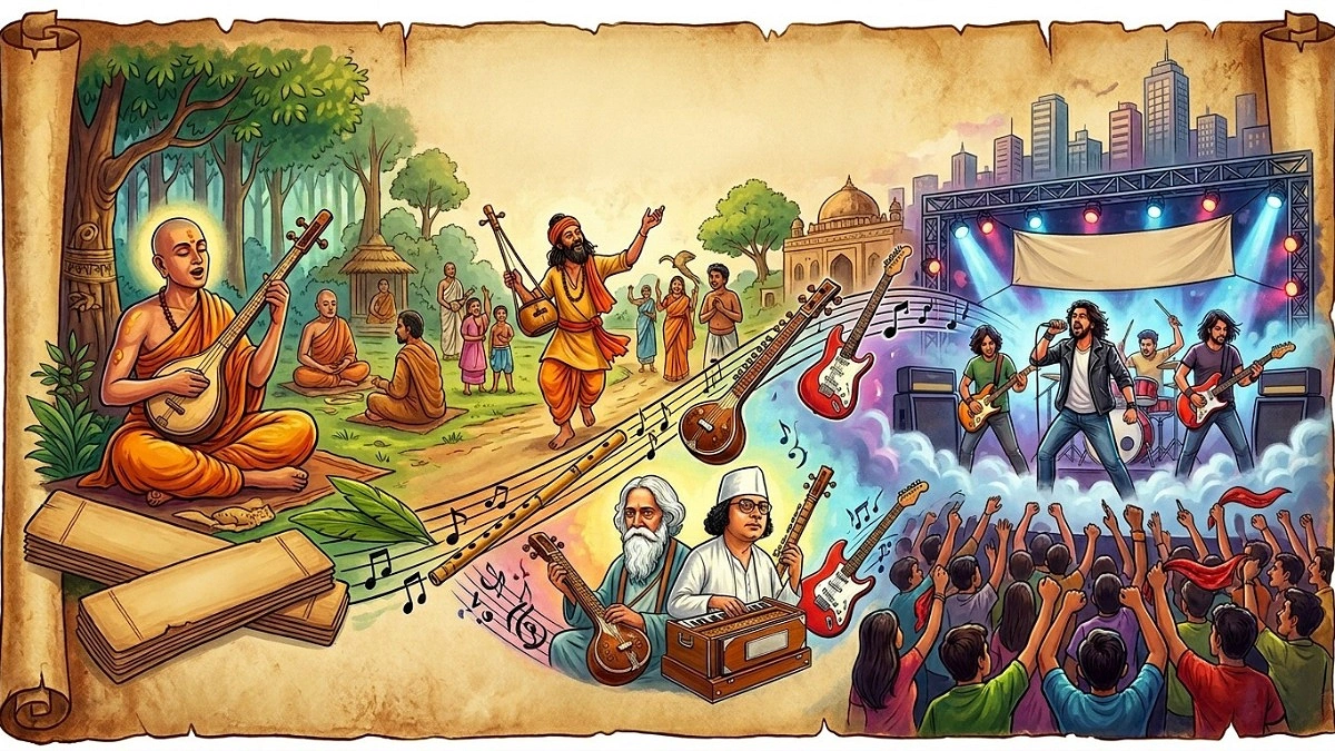 চর্যাপদ থেকে রক সংগীত— বাংলা গানের বিবর্তন যেভাবে হলো