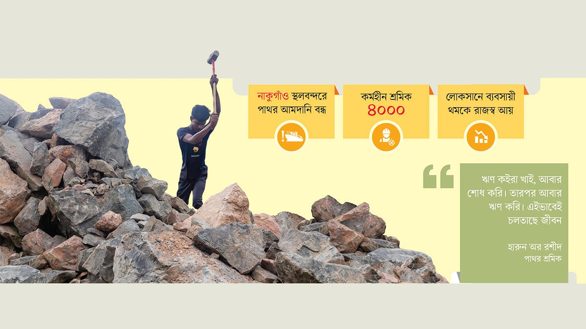 ঋণের বোঝা পাথর শ্রমিকের কাঁধে