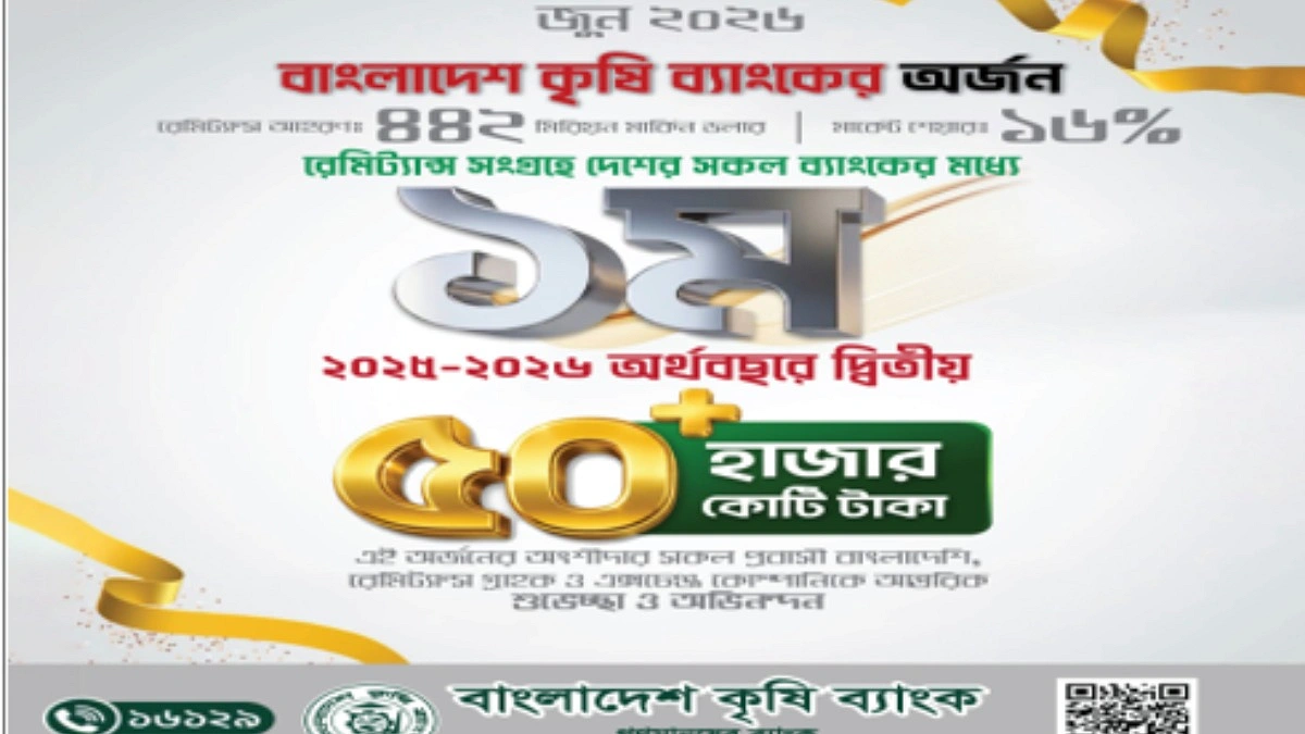 রেমিট্যান্স আহরণে বাংলাদেশ কৃষি ব্যাংকের মাইলফলক