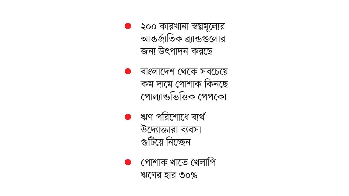 সস্তা ব্র্যান্ডে পিষ্ট পোশাক খাত