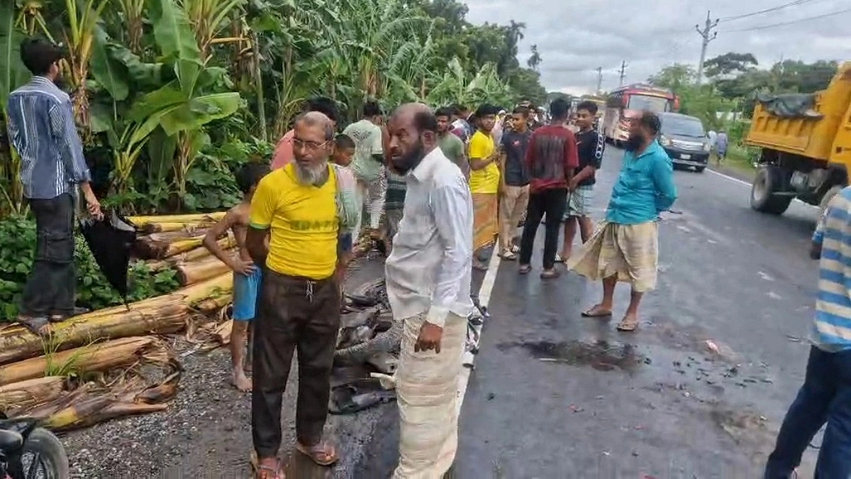 নগরকান্দায় বাস-মোটরসাইকেল সংঘর্ষে দুই যুবক নিহত