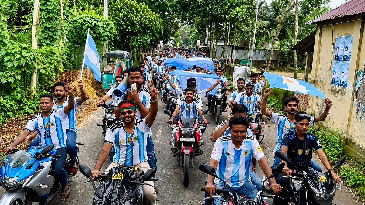৩০০ মোটরসাইকেল নিয়ে আর্জেন্টিনা সমর্থকদের শোডাউন