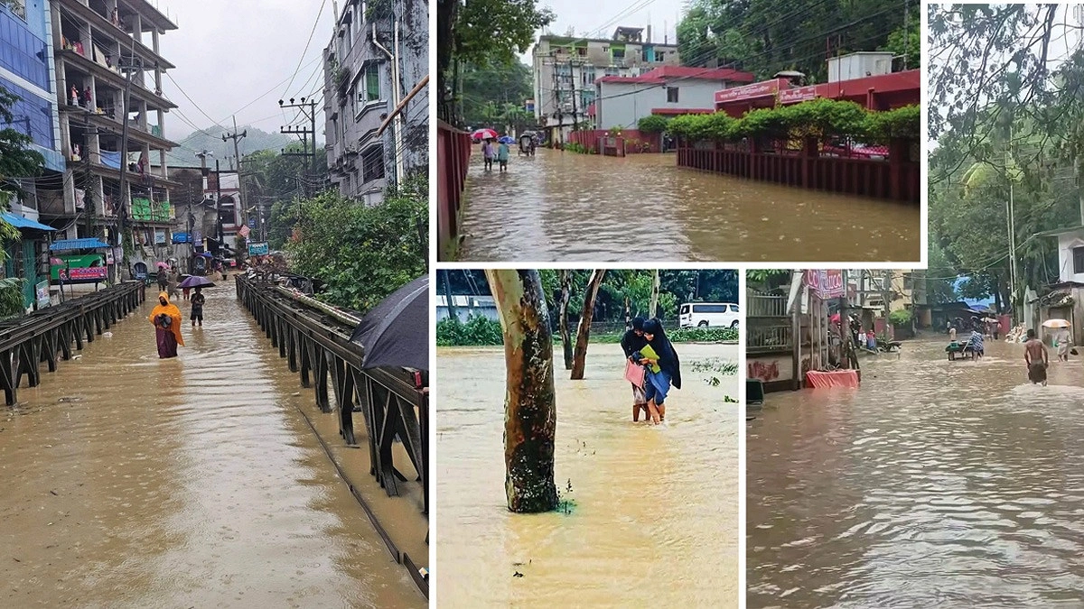 লাগাতার বৃষ্টি ও পাহাড়ি ঢলে বিচ্ছিন্ন বান্দরবান, অবরুদ্ধ জেলা শহর