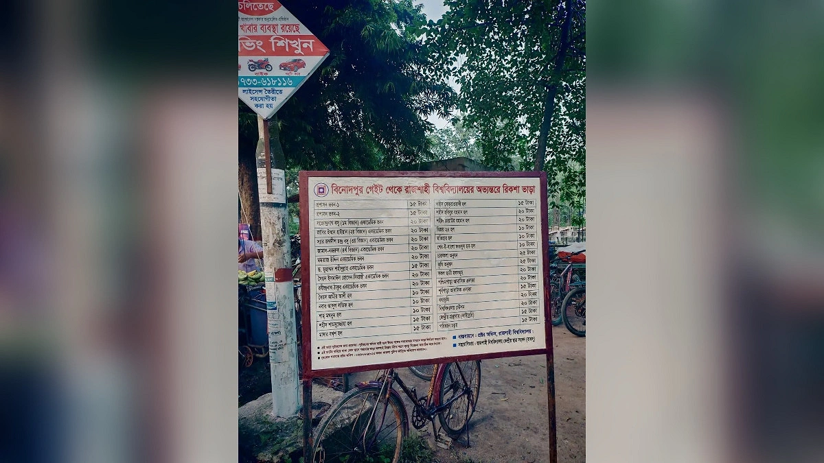রাবির নতুন রিকশা ভাড়া তালিকা নিয়ে ক্ষোভ