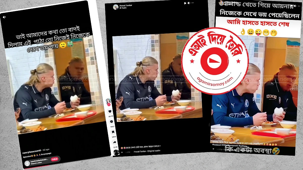 আয়নায় নিজেকে দেখে সত্যি কি আঁতকে উঠেছিলেন ফুটবলার হাল্যান্ড?