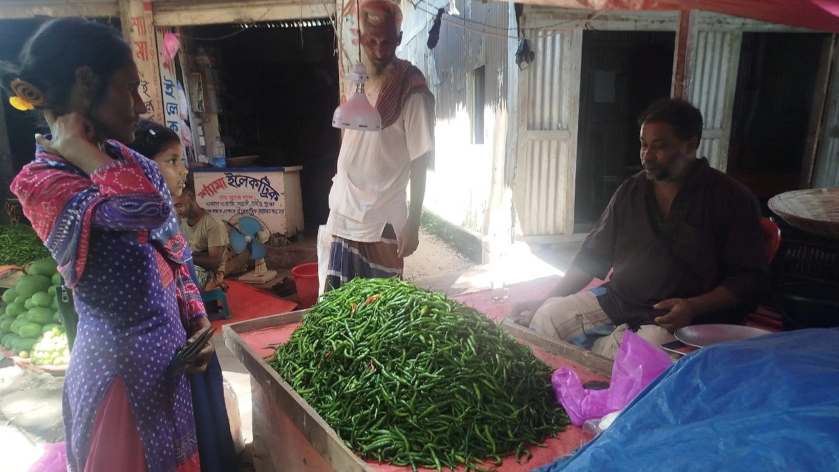 কাঁচা মরিচের ঝালে নাকাল কেন্দুয়াবাসী