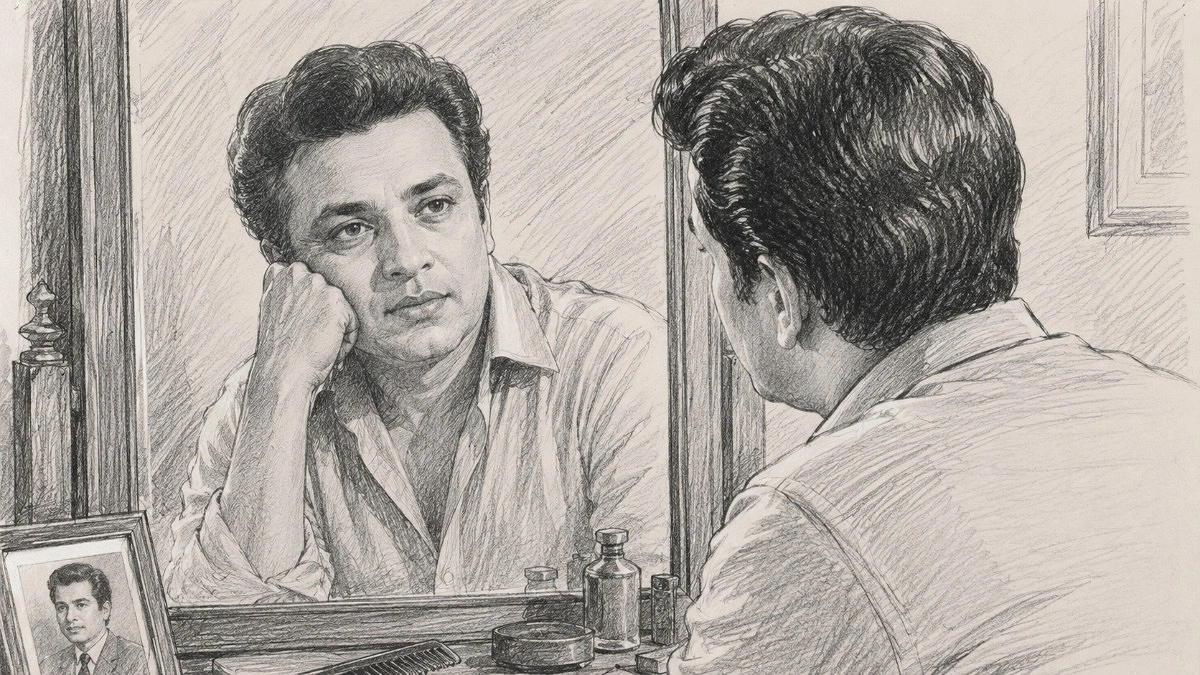 আয়নায় একা উত্তম কুমার