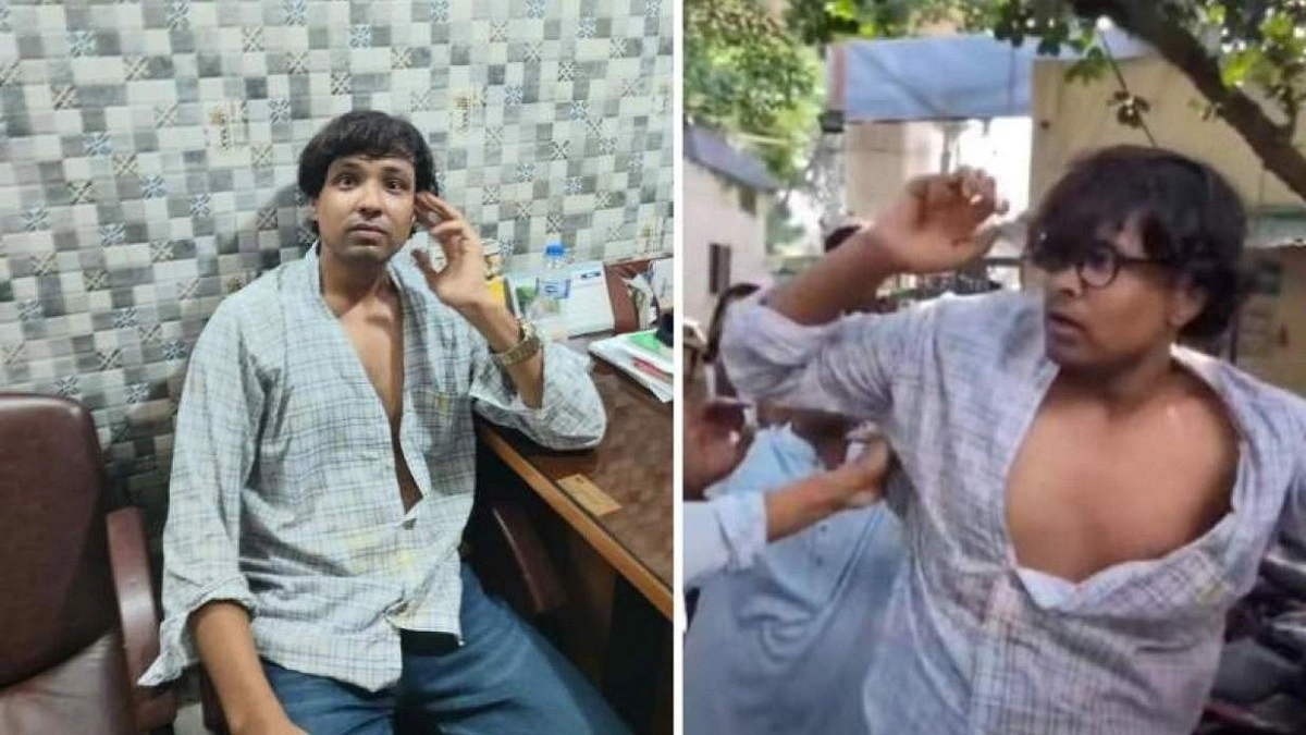 গণঅভ্যুত্থানে হামলায় অভিযুক্ত ছাত্রলীগ নেতাকে মারধর, থানায় সোপর্দ