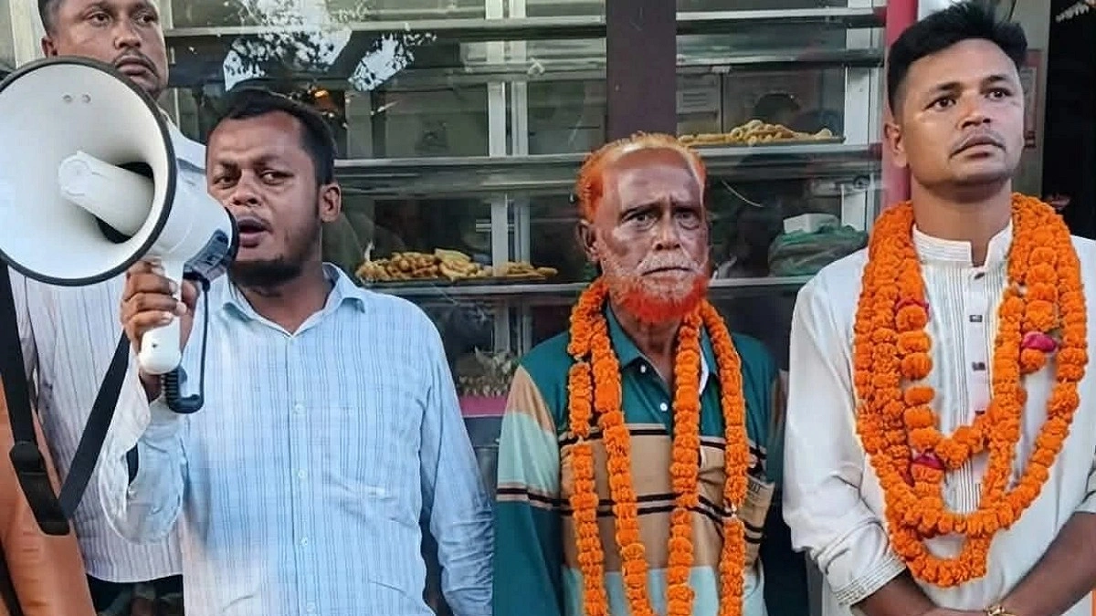 জামিনে মুক্ত মাদক মামলার আসামিকে ফুল দিয়ে বরণ করলেন বিএনপি নেতা