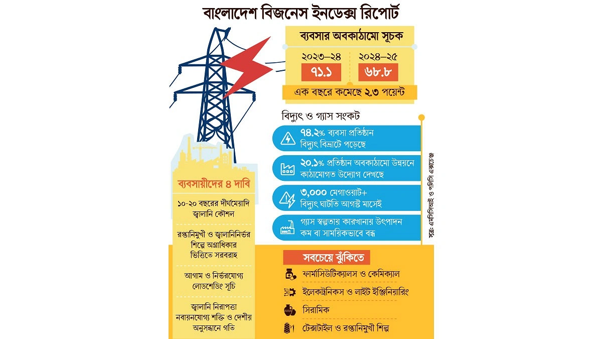 ব্যবসা উন্নয়ন সূচকে অবনতি