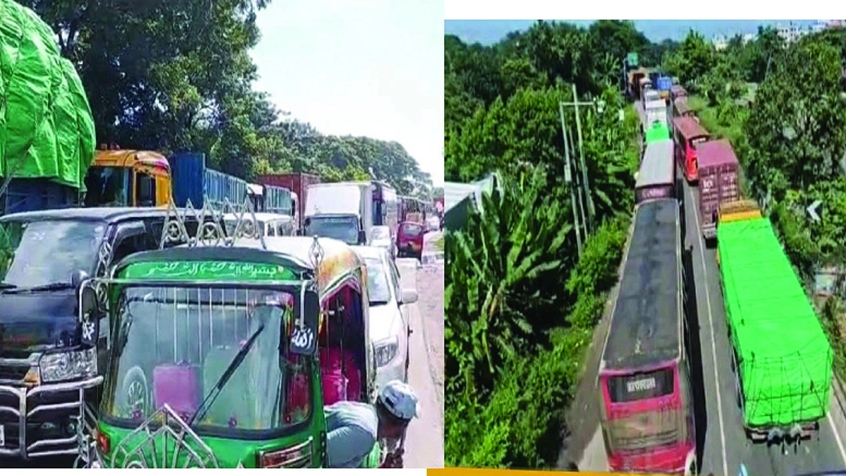 ঢাকা-চট্টগ্রাম মহাসড়কের কুমিল্লায় ২৬ কিলোমিটার যানজট