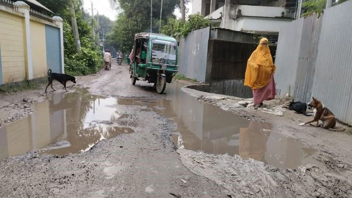 ফরিদপুর পৌরসভার সড়কগুলো খানাখন্দে ভরা