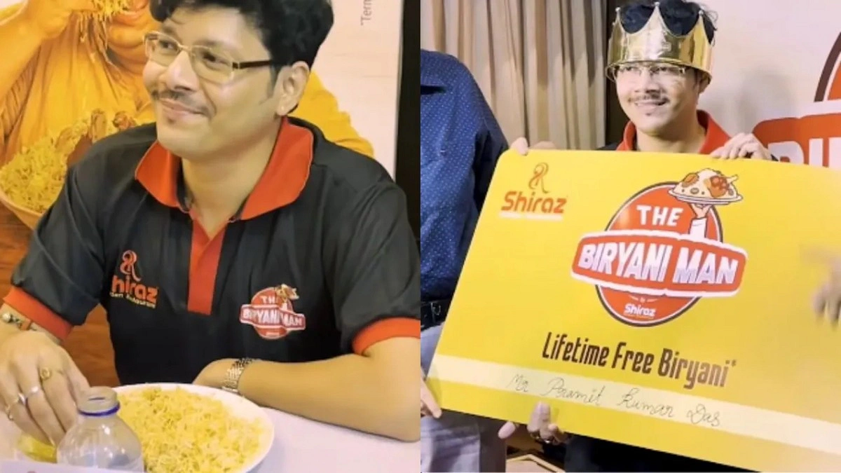 ৪৫ মিনিটে খেলেন ৫ প্লেট বিরিয়ানি, পুরষ্কারে পেলেন আজীবন ফ্রি বিরিয়ানি