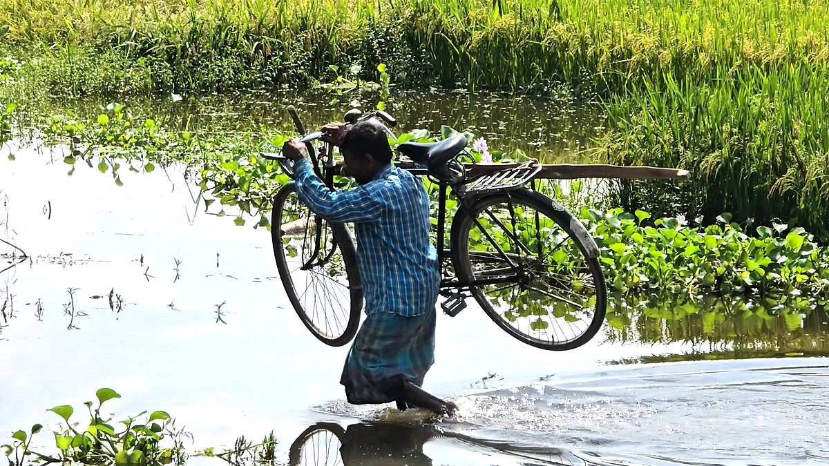 একটি কালভার্ট না থাকায় দুর্ভোগ মানুষের