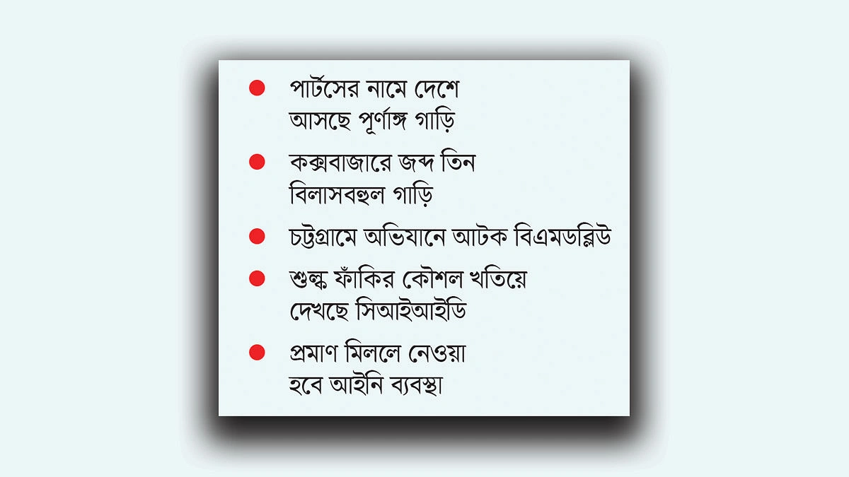 শুল্ক ফাঁকির কত ছল!