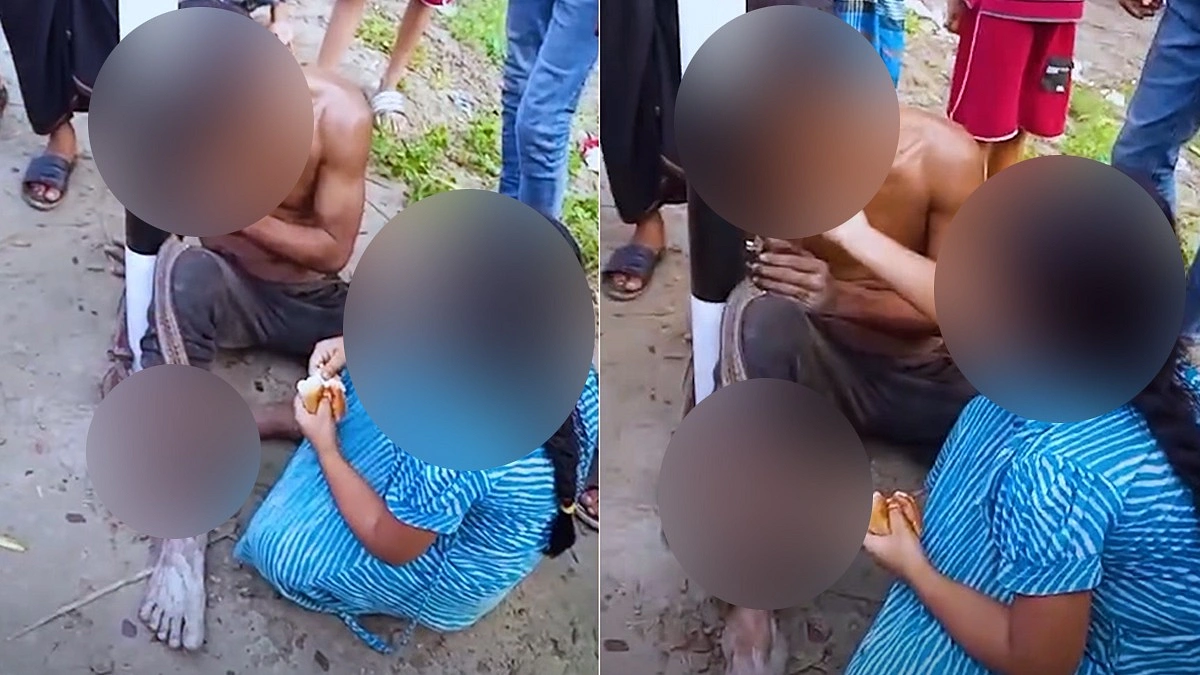 মেয়ের খাওয়ানোর দৃশ্যে ভাইরাল, খুঁটিতে বাঁধা সেই ব্যক্তি পেলেন মুক্তি