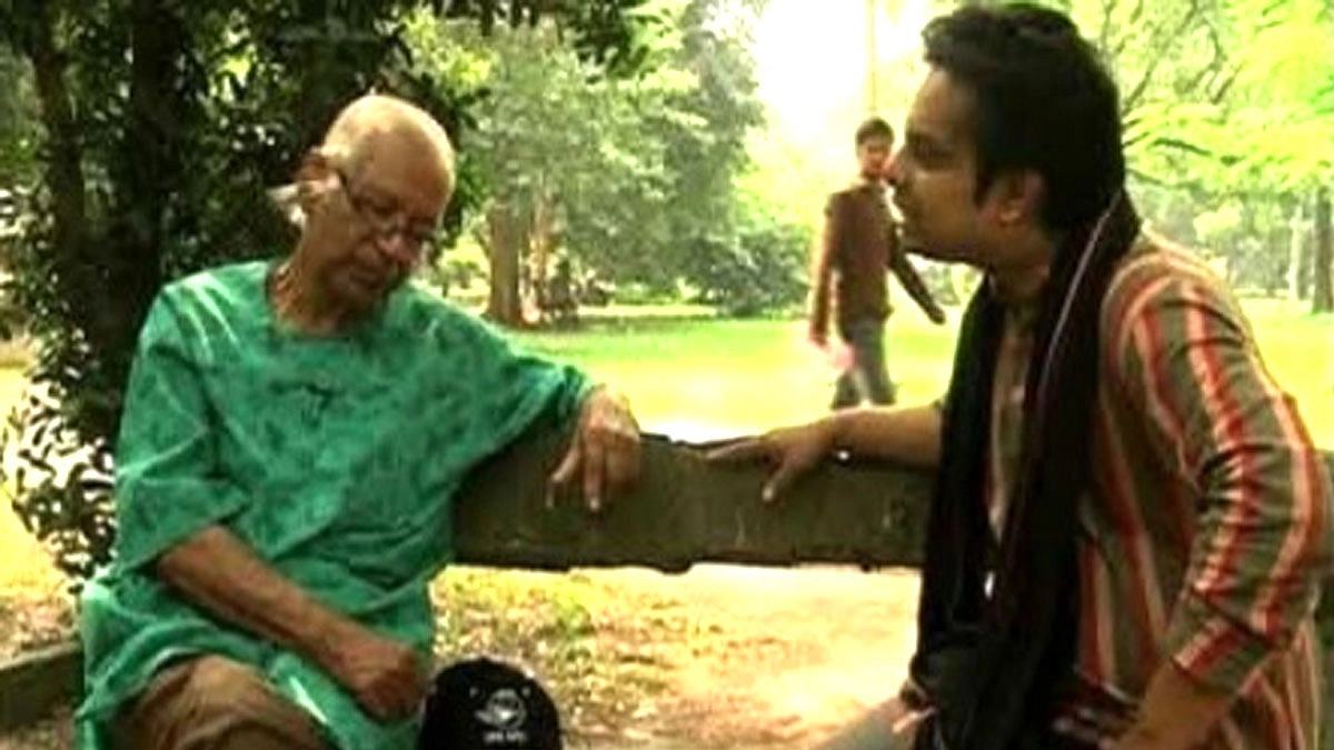 দ্বিজেন শর্মার সঙ্গে শিমুল সালাহ্উদ্দিন