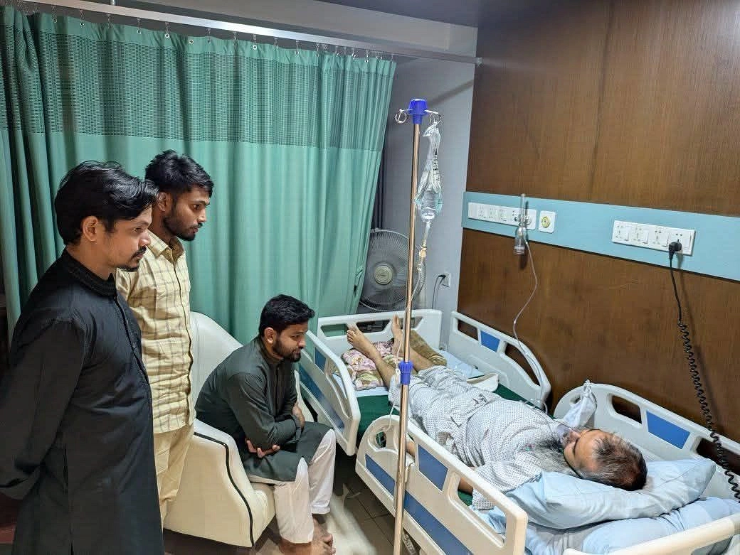 হাসপাতালে চিকিৎসা নিচ্ছেন গাজী সালাউদ্দিন তানভীর। ছবি : সংগৃহীত